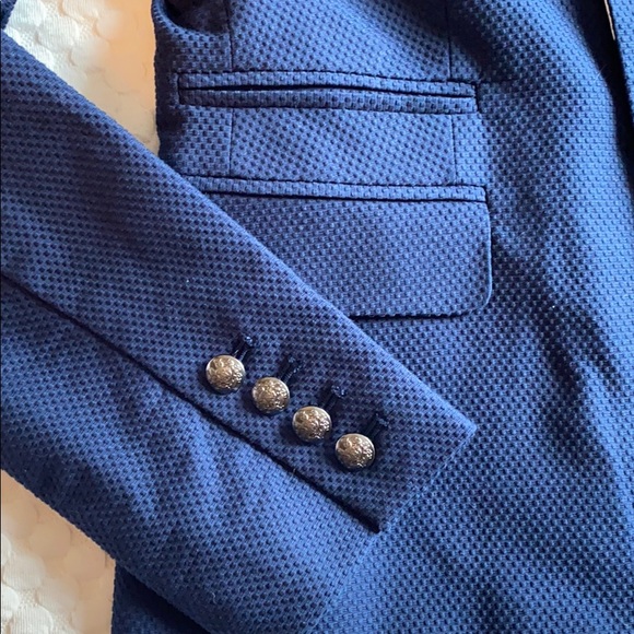 Blue Textured Blazer - Picture 2 of 9